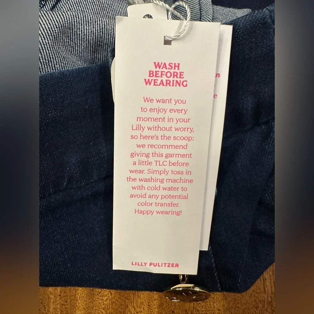 LILLY PULITZER women’s Navy Button-Detail Flare Pants